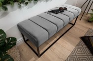 EMMANUEL - 110cm Sittbänk i sammet silvergrå