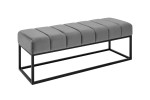 EMMANUEL - 110cm Sittbänk i sammet silvergrå