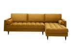 Cozy Velvet II corner sofa 260cm mustard yellow velvet