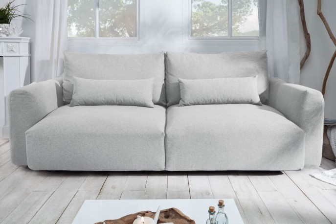 Hampton 3 seater sofa 240cm textured fabric greige