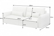 Hampton 3 seater sofa 240cm textured fabric greige