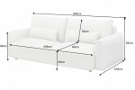 Hampton 3 seater sofa 240cm textured fabric greige