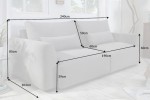 Hampton 3-seater sofa 240cm structure fabric light gray