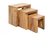 Side table Makassar set of 3 mango nature