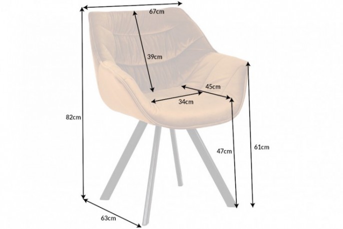ELENOR - Bekväm stol i senapsgul sammet 81 cm