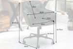 ELENOR - Justerbar kontorsstol grön sammet 82-90 cm