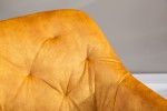 ELENOR - Justerbar kontorsstol senapsgul sammet 82-90 cm