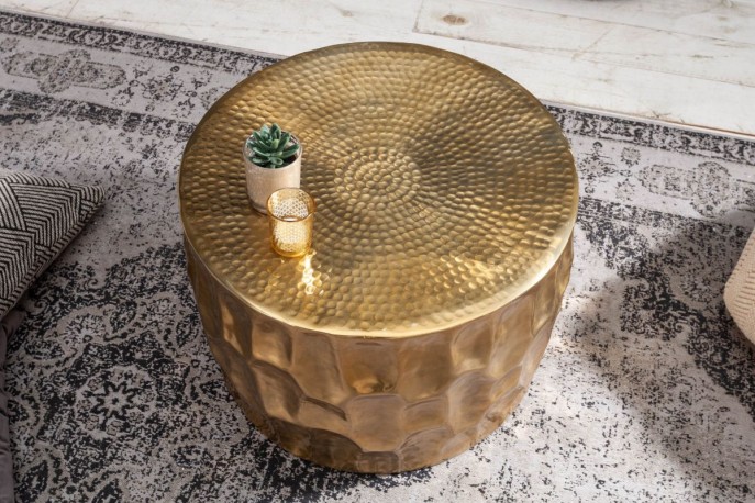Coffee table Organic Orient 55cm aluminum gold