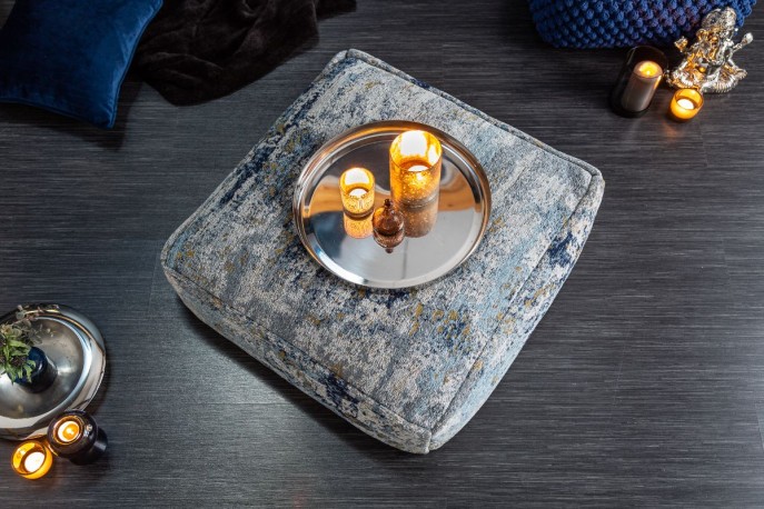 KONNY -Bekväm golvkudde 70cm blå-beige