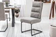 Cantilever chair Comfort textured fabric light gray