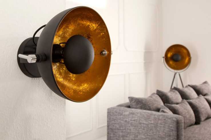 Wandleuchte Studio schwarz gold