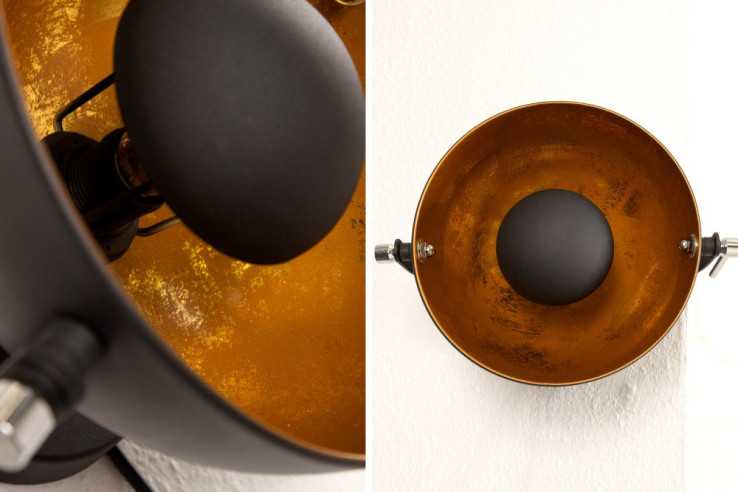 Wandleuchte Studio schwarz gold
