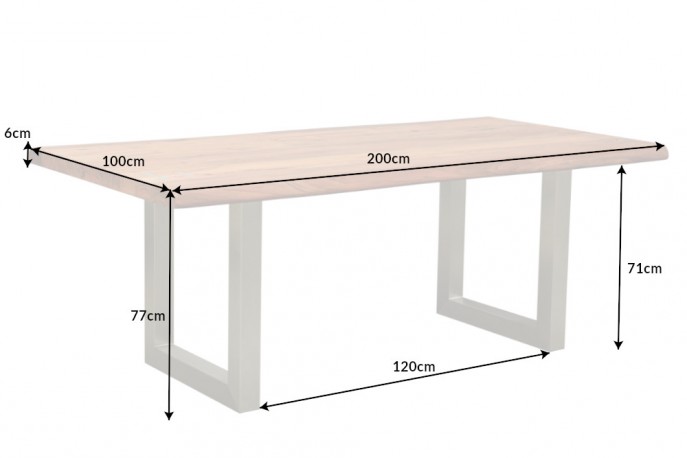 JACKY - 200cm matbord i akaciaträ