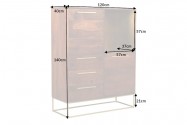 Highboard Straight 120cm natural acacia gold