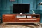 LINE - 165cm TV-bänk i akacitaträ och guld