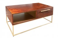 Coffee table Straight 110cm natural acacia gold
