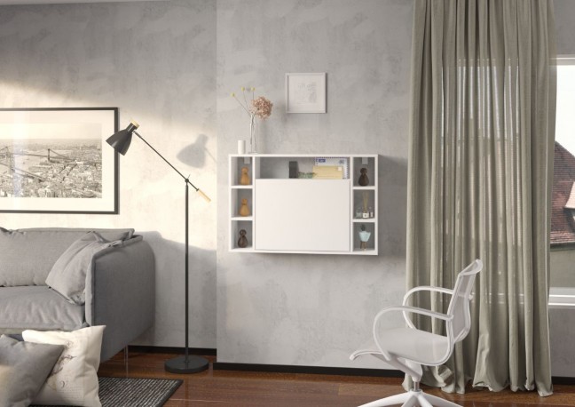 MUSE FOLDING HANGING DESK WHITE MATT / WHITE MATT