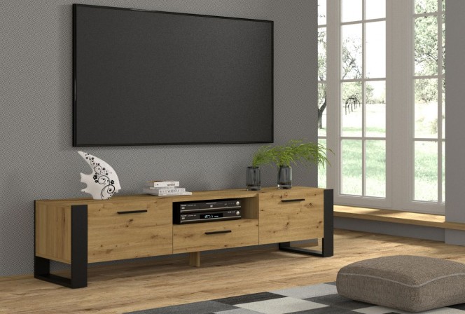 TV STAND NUKA 200 CM STANDING ARTISAN OAK / BLACK