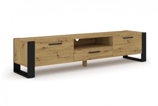 TV STAND NUKA 200 CM STANDING ARTISAN OAK / BLACK 2