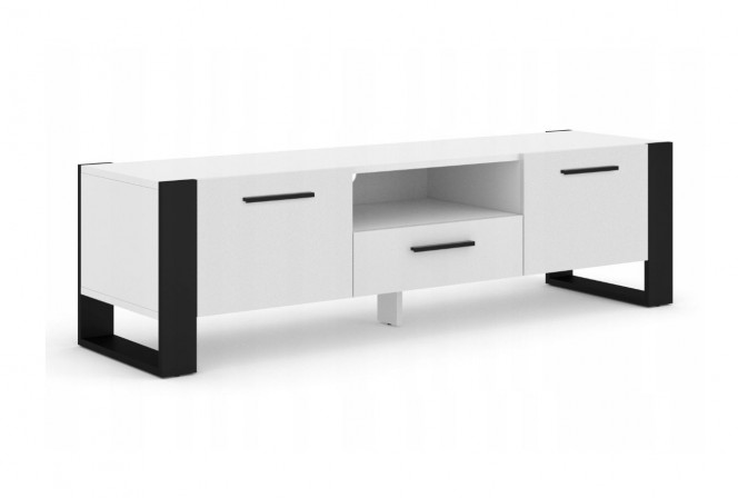 TV STAND NUKA 160 CM STANDING WHITE MATT / BLACK