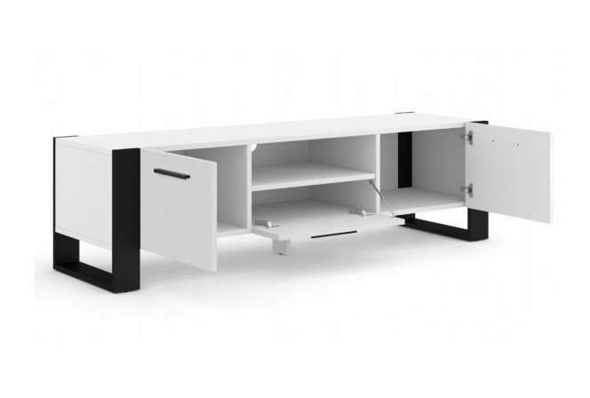 TV STAND NUKA 160 CM STANDING WHITE MATT / BLACK 2