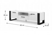 TV STAND NUKA 160 CM STANDING WHITE MATT / BLACK