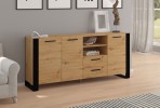 SIDEBOARD NUKA D 195 CM ARTISAN OAK / BLACK