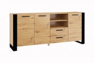 SIDEBOARD NUKA D 195 CM ARTISAN OAK / BLACK