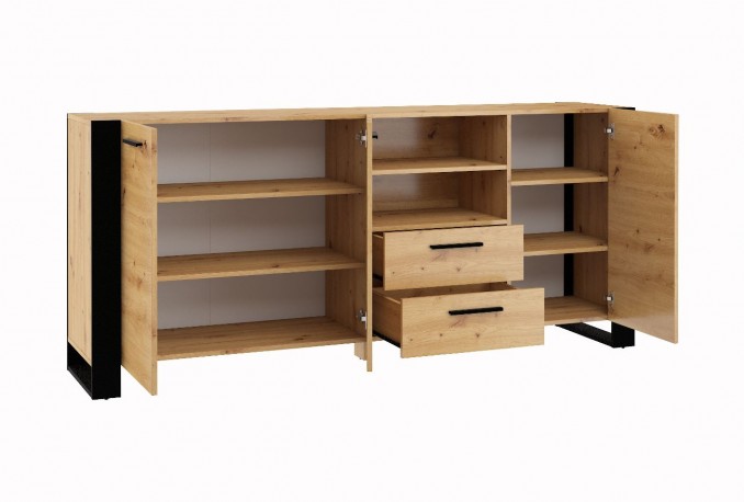 SIDEBOARD NUKA D 195 CM ARTISAN OAK / BLACK