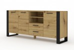 SIDEBOARD NUKA D 195 CM ARTISAN OAK / BLACK