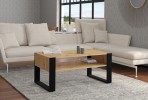 COFFEE TABLE NUKA F 110 CM ARTISAN OAK / BLACK