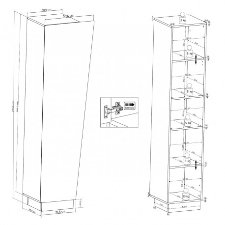 MARS - väggenhet för TV i vitt/svart