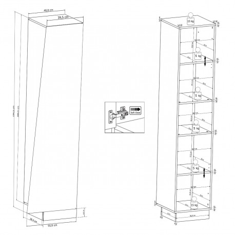 MARS - väggenhet för TV i vitt/svart