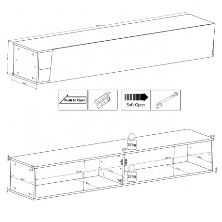 MARS - väggenhet för TV i vitt/svart