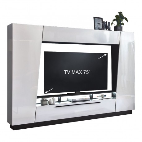 MARS - väggenhet för TV i vitt/svart