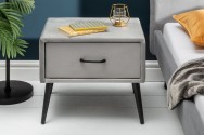 Bedside table Famous velvet silver gray