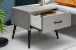 Bedside table Famous velvet silver gray