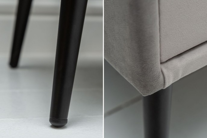 Bedside table Famous velvet silver gray