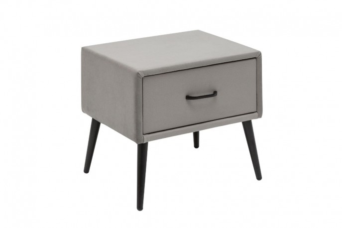 Bedside table Famous velvet silver gray