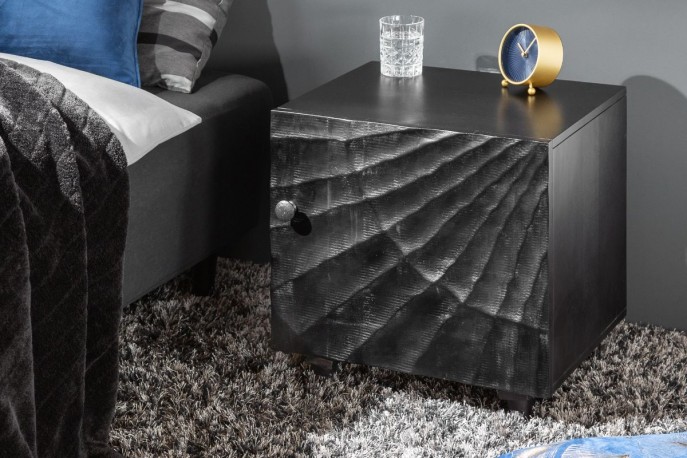 Bedside table Scorpion 50cm black mango