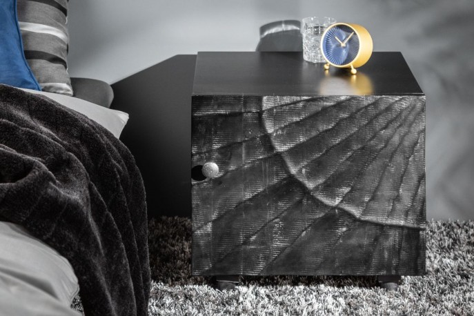 Bedside table Scorpion 50cm black mango