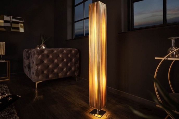 FENIX - Golvlampa i kromad metall guld 120 cm