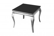 LUIS - 60X60CM SOFFBORD I SILVER/SVART GLAS