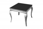 LUIS - 60X60CM SOFFBORD I SILVER/SVART GLAS