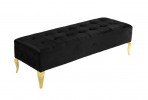 ERNA - 140CM SVART/GULD SITTBÄNK I VELOUR