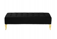 ERNA - 140CM SVART/GULD SITTBÄNK I VELOUR