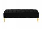 ERNA - 140CM SVART/GULD SITTBÄNK I VELOUR