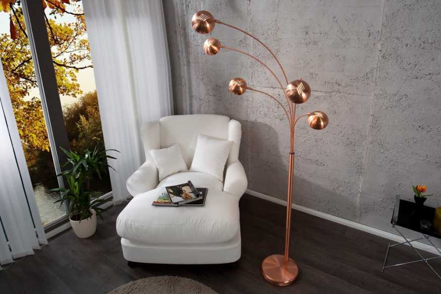 Stehleuchte Five Lights kupfer