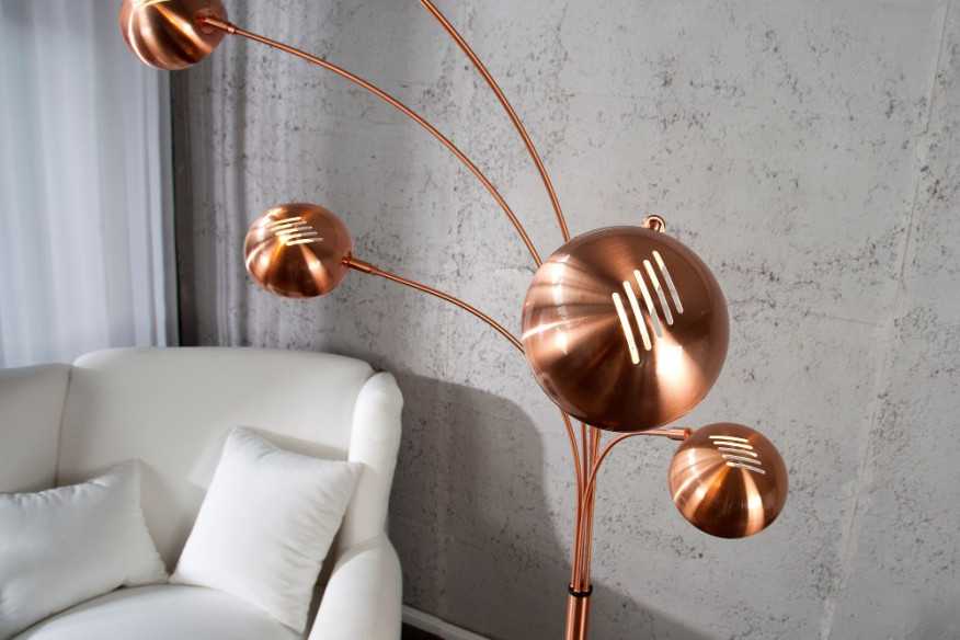 Stehleuchte Five Lights kupfer