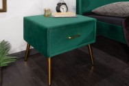 Bedside table Famous velvet emerald green